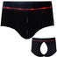 High Rise Brief+ Crotchless Harness - Black