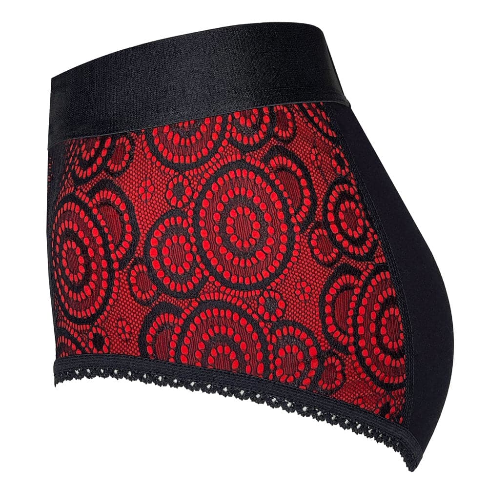 High Rise Panty Harness - Black & Red - RodeoH
